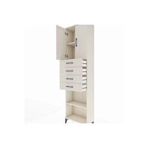 Arges Dolap 3 Raflı 4 Çekmeceli 2 Kapaklı 60x30x221 Aytaşı-aytaşı