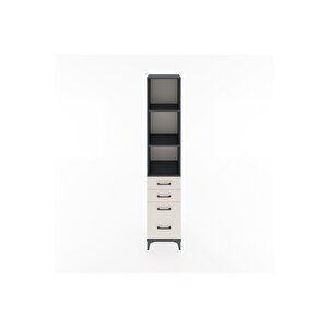 Hyperion Dolap 3 Raflı 4 Çekmeceli 44x44x221 Antrasit-aytaşı