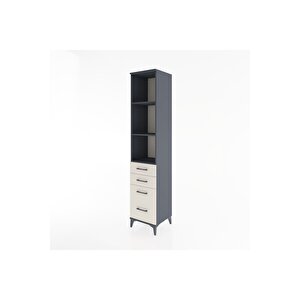 Hyperion Dolap 3 Raflı 4 Çekmeceli 44x44x221 Antrasit-aytaşı