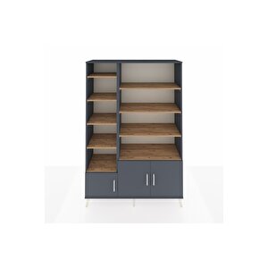 Hyperion Dolap 10 Raflı 3 Kapaklı 132x44x195 Antrasit-antrasit/çam