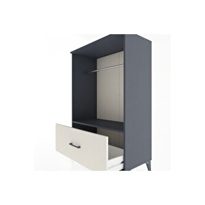 Hyperion Dolap Tek Raflı Tek Çekmeceli Tek Askılı 88x44x134 Antrasit-aytaşı