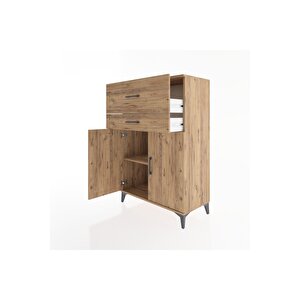 Hyperion Dolap Tek Raflı 2 Çekmeceli 2 Kapaklı 88x44x134 Çam-çam