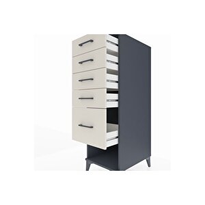 Kronos Dolap 5 Çekmeceli 44x59x134 Antrasit-aytaşı