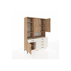 Hyperion Dolap 8 Raflı 5 Çekmeceli 3 Kapaklı 132x44x195 Çam-çam/aytaşı
