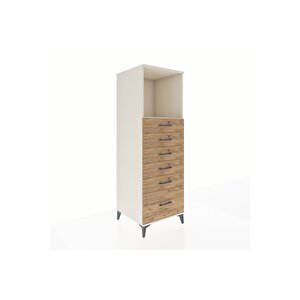 Kronos Dolap Tek Raflı 6 Çekmeceli 60x59x182 Aytaşı-çam