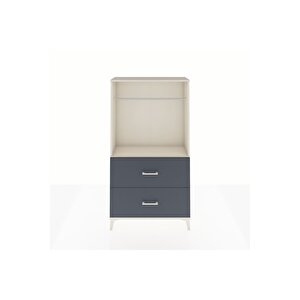 Arges Dolap Tek Raflı 2 Çekmeceli Tek Askılı 88x30x163 Aytaşı-antrasit