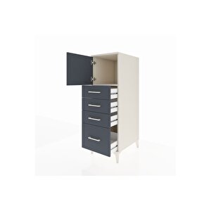 Kronos Dolap Tek Raflı 4 Çekmeceli Tek Kapaklı 44x59x134 Aytaşı-antrasit