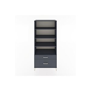 Hyperion Dolap 4 Raflı 2 Çekmeceli 88x44x195 Antrasit-antrasit