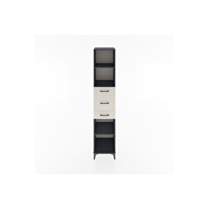 Hyperion Dolap 3 Raflı 3 Çekmeceli 44x44x221 Antrasit-aytaşı