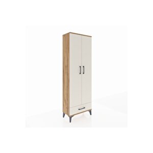 Arges Dolap 2 Raflı Tek Çekmeceli Tek Askılı 60x30x182 Çam-aytaşı