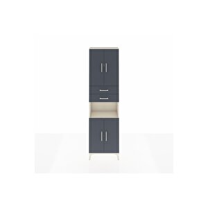 Arges Dolap 4 Raflı 2 Çekmeceli 4 Kapaklı 60x30x221 Aytaşı-antrasit