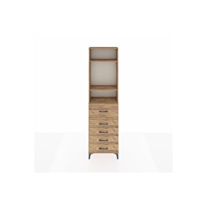 Arges Dolap 3 Raflı 5 Çekmeceli 60x30x221 Çam-çam