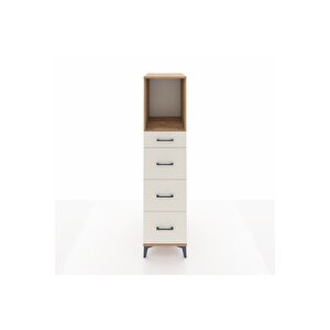 Kronos Dolap Tek Raflı 4 Çekmeceli 44x59x182 Çam-aytaşı