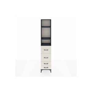 Arges Dolap 3 Raflı 4 Çekmeceli 44x30x221 Antrasit-aytaşı