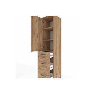 Hyperion Dolap 3 Raflı 3 Çekmeceli 44x44x195 Çam-çam