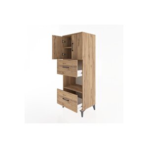 Hyperion Dolap 3 Raflı 2 Çekmeceli 2 Kapaklı 60x44x163 Çam-çam