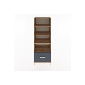 Hyperion Dolap 4 Raflı Tek Çekmeceli 60x44x163 Çam-antrasit