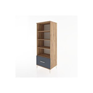 Hyperion Dolap 4 Raflı Tek Çekmeceli 60x44x163 Çam-antrasit