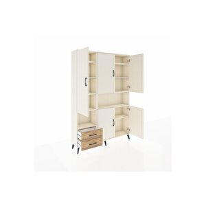 Arges Dolap 10 Raflı 2 Çekmeceli 5 Kapaklı 132x30x195 Aytaşı-aytaşı/çam