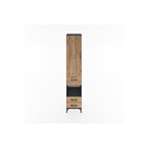 Hyperion Dolap 3 Raflı 3 Çekmeceli Tek Askılı 44x44x221 Antrasit-çam