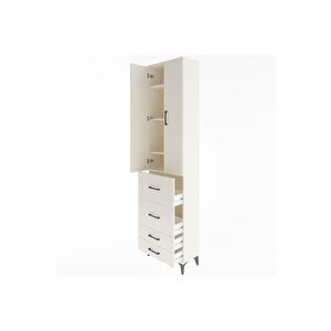 Arges Dolap 4 Raflı 4 Çekmeceli 2 Kapaklı 60x30x243 Aytaşı-aytaşı
