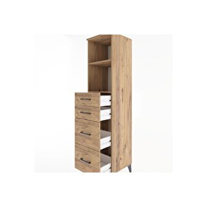Hyperion Dolap 2 Raflı 4 Çekmeceli 44x44x182 Çam-çam