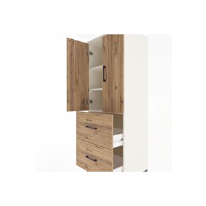 Hyperion Dolap 3 Raflı 2 Çekmeceli 2 Kapaklı 60x44x163 Aytaşı-çam