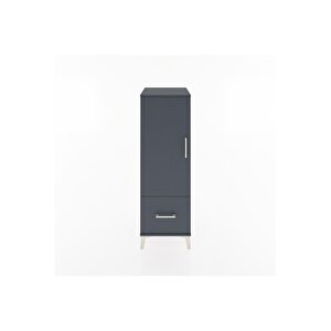 Hyperion Dolap Tek Raflı Tek Çekmeceli Tek Askılı 44x44x134 Antrasit-antrasit