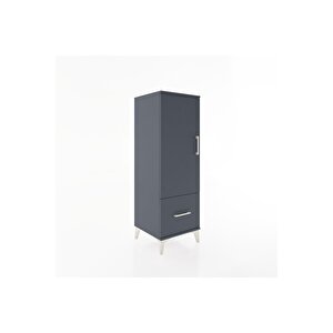 Hyperion Dolap Tek Raflı Tek Çekmeceli Tek Askılı 44x44x134 Antrasit-antrasit