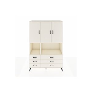 Hyperion Gardrop 6 Raflı 6 Çekmeceli 3 Kapaklı 132x44x195 Aytaşı-aytaşı