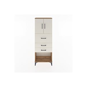 Arges Dolap 2 Raflı 3 Çekmeceli 2 Kapaklı 60x30x163 Çam-aytaşı