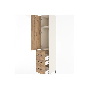 Hyperion Dolap 2 Raflı 3 Çekmeceli Tek Askılı 44x44x221 Aytaşı-çam