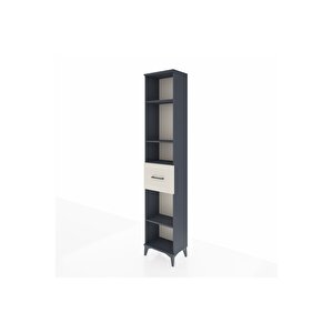 Arges Dolap 4 Raflı Tek Çekmeceli 44x30x221 Antrasit-aytaşı