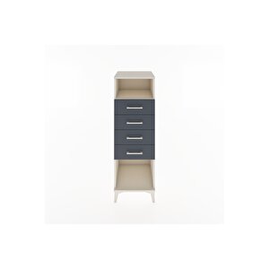 Hyperion Dolap Tek Raflı 4 Çekmeceli 44x44x134 Aytaşı-antrasit