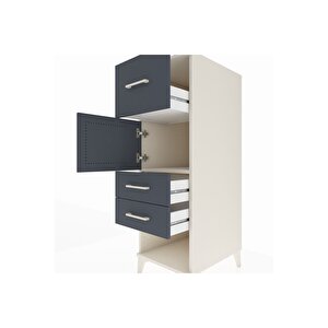 Kronos Dolap Tek Raflı 3 Çekmeceli Tek Kapaklı 44x59x134 Aytaşı-antrasit