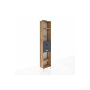 Arges Dolap 4 Raflı 2 Çekmeceli 44x30x221 Çam-antrasit