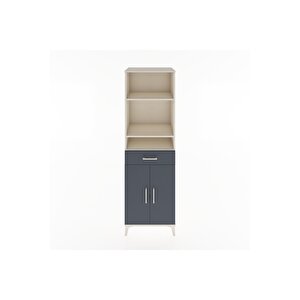 Hyperion Dolap 4 Raflı Tek Çekmeceli 2 Kapaklı 60x44x195 Aytaşı-antrasit