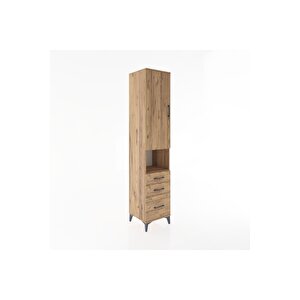 Hyperion Dolap 4 Raflı 3 Çekmeceli Tek Kapaklı 44x44x221 Çam-çam