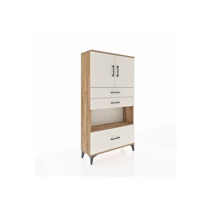 Arges Dolap 3 Raflı 3 Çekmeceli 2 Kapaklı 88x30x163 Çam-aytaşı