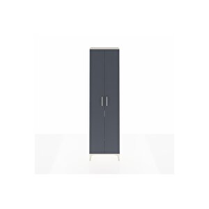 Arges Dolap 3 Raflı 2 Kapaklı Tek Askılı 60x30x221 Aytaşı-antrasit