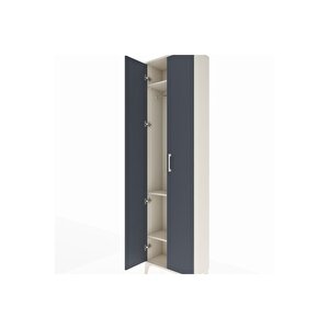 Arges Dolap 3 Raflı 2 Kapaklı Tek Askılı 60x30x221 Aytaşı-antrasit