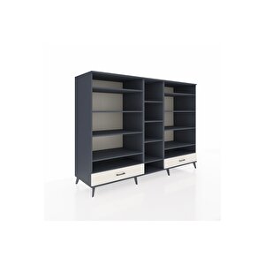 Kronos Dolap 14 Raflı 2 Çekmeceli  220x59x163 Antrasit-antrasit/aytaşı