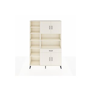 Arges Gardrop 10 Raflı Tek Çekmeceli 4 Kapaklı 132x30x195 Aytaşı-aytaşı