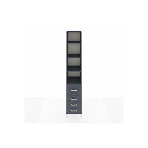 Hyperion Dolap 4 Raflı 4 Çekmeceli 44x44x243 Antrasit-antrasit