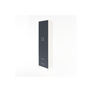 Hyperion Dolap 5 Raflı 2 Çekmeceli 2 Kapaklı 60x44x243 Aytaşı-antrasit