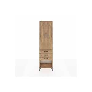 Arges Dolap 3 Raflı 3 Çekmeceli 2 Kapaklı 60x30x221 Çam-çam