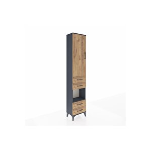 Arges Dolap 4 Raflı 4 Çekmeceli Tek Kapaklı 44x30x221 Antrasit-çam