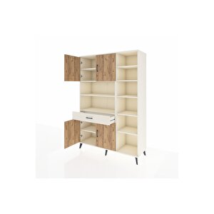 Hyperion Dolap 10 Raflı Tek Çekmeceli 4 Kapaklı 132x44x195 Aytaşı-çam/aytaşı