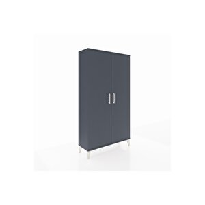 Arges Dolap 4 Raflı 2 Kapaklı 88x30x163 Antrasit-antrasit