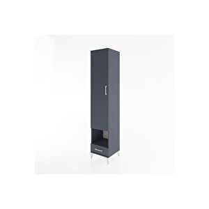 Hyperion Dolap 4 Raflı Tek Çekmeceli Tek Askılı 44x44x221 Antrasit-antrasit